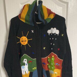 PERUVIAN WOOL SWEATER, BLACK